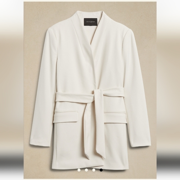 Banana Republic Factory Twill collarless blazer in transition cream, NWT - Picture 14 of 14